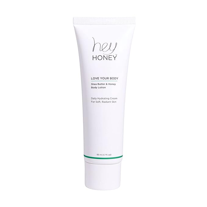 Hey Honey 4pc Set: Love Your Body Lotion, Walk The Walk Foot Cream, Hands On Honey Hand Cream, Eco Makeup Bag. Perfect for Valentine's, Xmas, Birthdays-VivaGrace Women