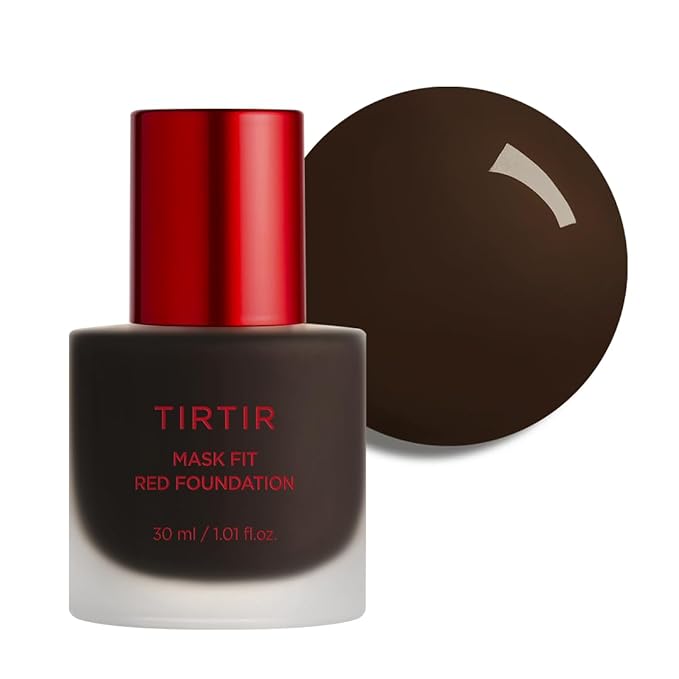 TIRTIR Mask Fit Red FoundationㅣLong Lasting Flawless Coverage, Energy Essence, Lightweight, Hydrating, Pore-Blurring, Breathable Satin Finish, Makeup, Radiant Skin, #55N Espresso, 1.01 Fl Oz-VivaGrace Women