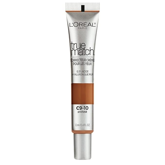 L’Oréal Paris True Match Eye Cream in a Concealer, 0.5% hyaluronic acid, Deep C9-10, 0.4 fl. oz.-VivaGrace Women