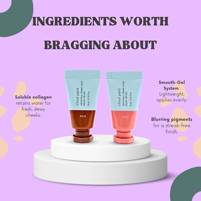 Glossier Mini Cloud Paint Gel Cream Blush Duo:: Rise (Warm Terracotta) and Puff (Light, Cool Pink)-VivaGrace Women