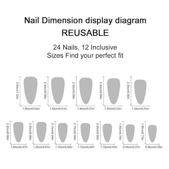White French Tip Press on Nails Medium Almond Fake Nails Nude False Nails with Design Reusable Acrylic Glue on Nails Glossy Full Cover Stick on Nails for Women Girls Manicure 24pcs