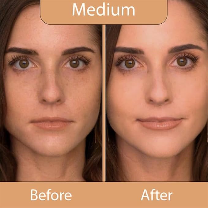 LUMINESS Silk Airbrush Spray Foundation 2-PC Kit - Foundation & Dual-Sided Angled Makeup Brush - Buildable Coverage, Anti-Aging Formula, Humidity Resistant, Hydrates & Moisturizes, Medium-VivaGrace Women