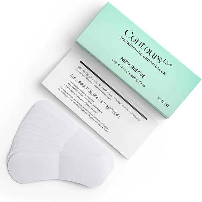 Neck Rescue Instant Correcting Strips – Invisible Lift Tape for Turkey Neck, Sagging Skin, and Wrinkles | Face & NeckTape Lifting for a Smooth, Tight Neckline – Long-Lasting Hold, 30 Count