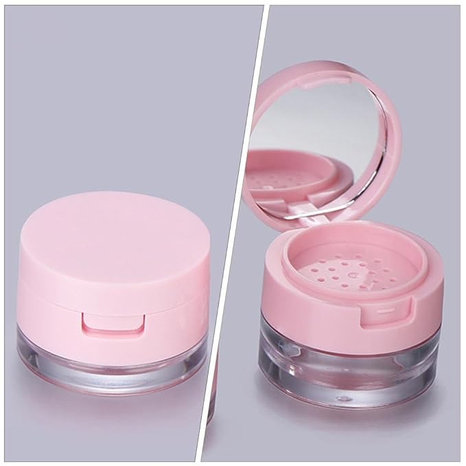 minkissy 2 Sets Powder Box Mini Containers Loose Cosmetic Cases for Traveling Foundation Makeup Powder Women Cosmetic Supply Powder Case Bulk Makeup Pink Flash Body Powder 3g Abs-VivaGrace Women