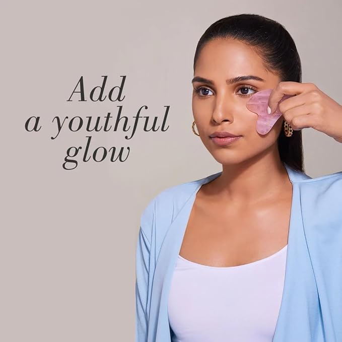 Rose Quartz Roller and Gua sha Set | Reduces Wrinkles, Fine lines and Dark Circles | Pink Jade Roller | Anti-aging Massager for Skin Toning and Tightening for Face, Eyes, Neck-VivaGrace Women