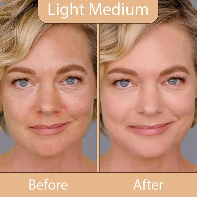 LUMINESS Silk Airbrush Spray Foundation 2-PC Kit - Foundation & Dual-Sided Angled Makeup Brush - Buildable Coverage, Anti-Aging Formula, Humidity Resistant, Hydrates & Moisturizes, Light Medium-VivaGrace Women