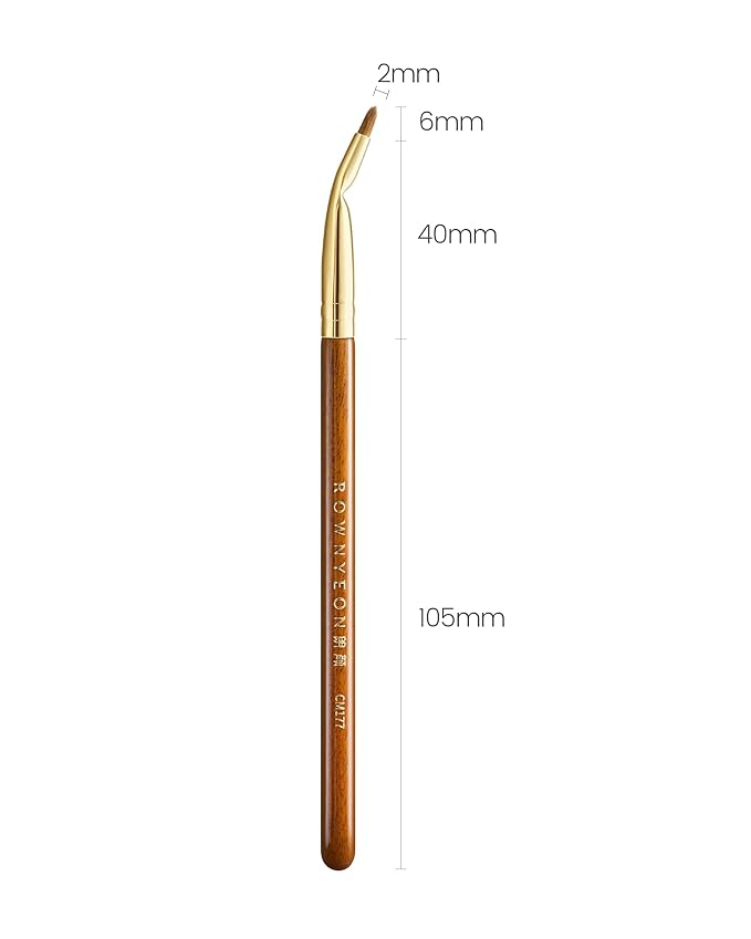 Desert Oak Series Bent Eyeliner Brush - 30° Angled Kolinsky Sable for Sharp Lines & Brows, Luxury Bubinga Handle (CM 177)-VivaGrace Women