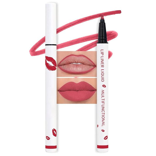 evpct Longwear Liquid Lip Liner Stain Marker Pen Long Lasting Waterproof, Pink Red Matte Semi Permanent 24 Hour Lip Liner and Lipstick Combo, Korean Color Stay Lipliner All Day, Lips Stain peel off-VivaGrace Women