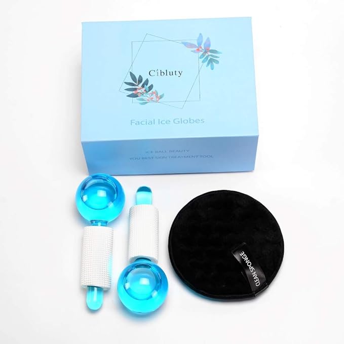 ICE Globes for Facial, 2 PCS Facial Globes for Massage Tool, Facial Roller Cold Skin Massagers, Tighten Skin, Reduce Puffiness and Dark Circles, Enhance Circulation-VivaGrace Women