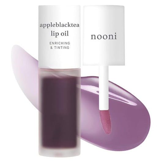 NOONI Korean Lip Oil - Appleblacktea | Long-Lasting, Moisturizing, Plumping, Revitalizing for Dry Lips, Waterproof, No Peel Off, Hydrating, Nourishing Crystal Clear, 0.12 FL Oz-VivaGrace Women