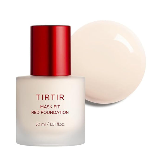 TIRTIR Mask Fit Red FoundationㅣLong Lasting Flawless Coverage, Energy Essence, Lightweight, Hydrating, Pore-Blurring, Breathable Satin Finish, Makeup, Radiant Skin, #10C Shell, 1.01 Fl Oz-VivaGrace Women