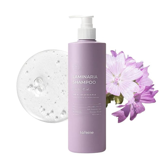 laferme Laminaria Shampoo with Organic Ingredient, Korean Clarifying Shampoo, Hydrating for Dry Hair, Strengthening for Weak Hair, Sulfate & Paraben free, For Women & Men (16.9 FL. OZ., White Musk)-VivaGrace Women