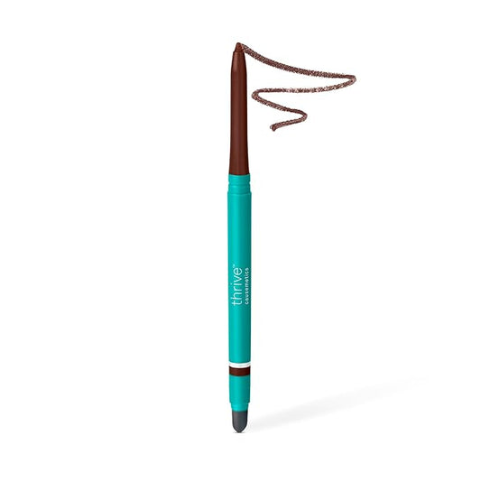 Thrive Causemetics Infinity Waterproof Eyeliner Pencil, Built In Sharpener & Smudge Tip, Long Lasting, Smudge Proof, Hyaluronic Acid & Shea Butter, Vegan, Cruelty Free, Nalie (Chocolate Brown Shimmer)-VivaGrace Women