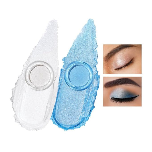Oulac Cream Eyeshadow also for Highlighter Large Capacity Highly Pigmented Eye Shadow Waterproof &Long Lasting with Moisturizing Formula, Shimmer Glitter Eye Makeup. 6g 01+02-VivaGrace Women