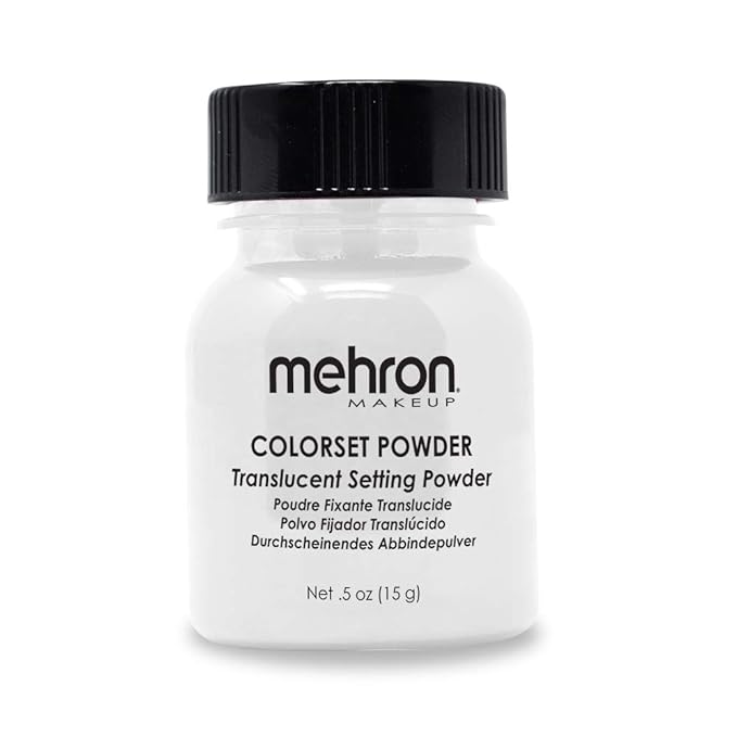 Mehron Makeup Colorset Powder | Translucent Powder Setting Powder | Face Powder For Special Effects, Halloween, & Film 0.5 oz (14 g)-VivaGrace Women