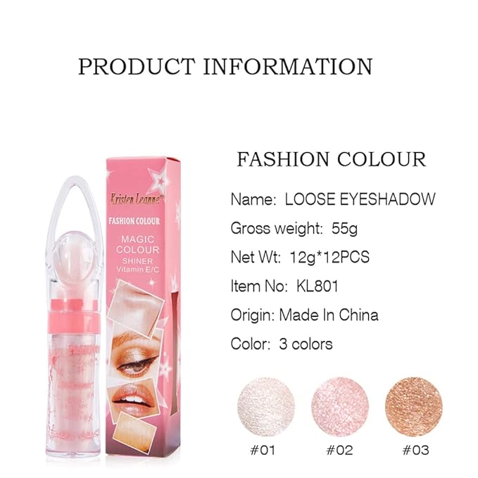 AKARY Shimmer Highlighter Powder, Fairy Polvo De Hadas Highlighter Powder & Blush Stick, Instant Glow Luminizer Duo, Glitter Body Face Hair High Gloss Stick, Sparkle Smudge-Proof Highlighter Stick Party Makeup (C-#03)-VivaGrace Women