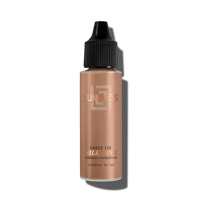 Luminess Air Silk 4-In-1 Airbrush Foundation- Foundation, Shade 130 (.5 Fl Oz) - Sheer to Medium Coverage - Anti-Aging Formula Hydrates and Moisturizes - Professional Makeup Kit for Cordless Air Brush-VivaGrace Women
