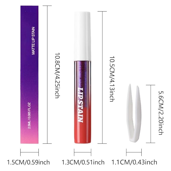 evpct 3Pcs Maroon Mauve Nude Brown Peel Off Lip Stain Tints, Matte Liquid Lipstick Lip Stain Long Lasting Waterproof for Women, Longwear Lipstick Peel Off Highly Pigmented Smudge-proof Easy to Apply-VivaGrace Women