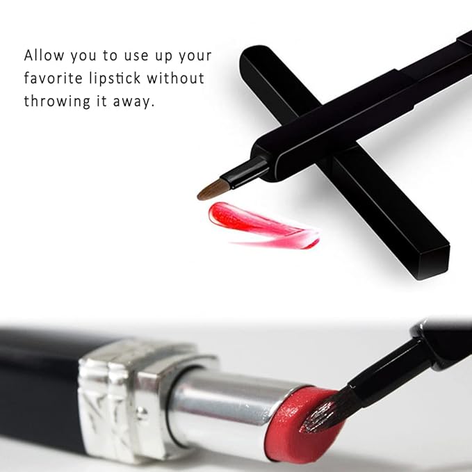 Lip Applicator Brush - 3 Pack Exquisite Professional Dustproof Retractable Lip Brush - Makeup Lipstick Lip Gloss Applicators (Black, Silver and Jewelry Red)-VivaGrace Women