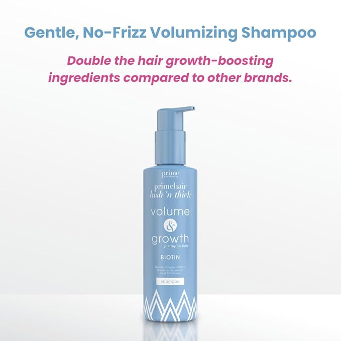 PrimeHair Lush N' Thick Shampoo for Mature Women – Biotin Enriched, Sulfate-Free and Paraben-Free Shampoo with Hair Growth Promoting Ingredients – Volumizing, Hydrating-VivaGrace Women