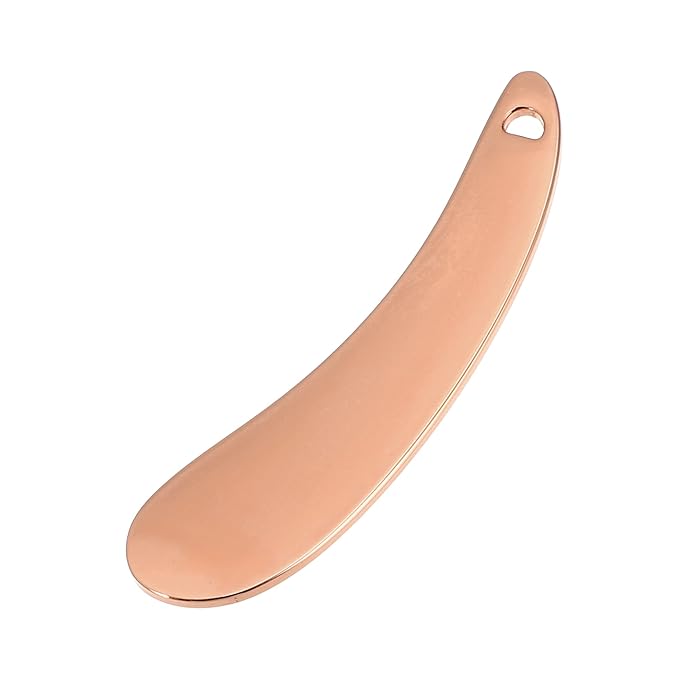 VOCOSTE 4 Pcs Makeup Spatula Mini Spoon, Eye Cream Massage Sticks Beauty Scoop, for Facial Cosmetic Face Cream, Moon Shape 2.13"x0.51", Rose Gold Tone-VivaGrace Women