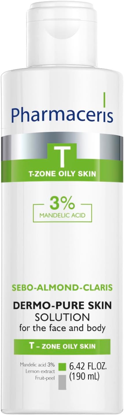 Face & Body Breakout Solution - 3% Mandelic Acid Helps Clarify Blemish & Acne Prone Skin, Face, Back & Chest Pimples Exfoliating & Clearing Treatment, SEBO-ALMOND-CLARIS, 6.42 fl oz-VivaGrace Women
