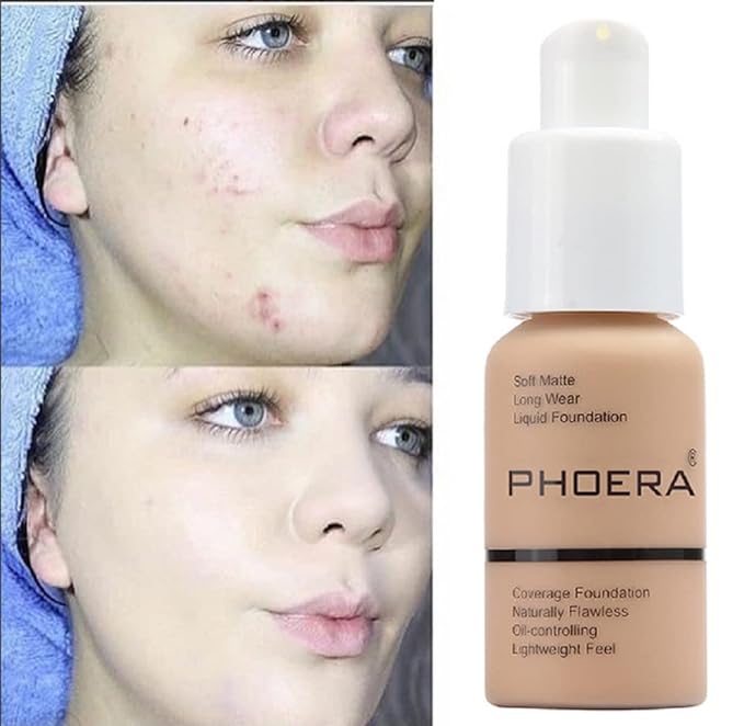 PHOERA Foundation, Flawless Soft Matte Liquid Foundation Makeup for Women. (106#Warm Sun)-VivaGrace Women