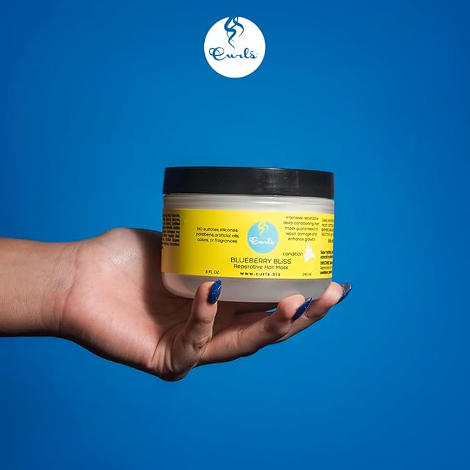 Curls Blueberry Bliss Reparative Hair Mask - 8 fl oz, Deep Conditioning, Repair, Protect, Restore, Detangle and Moisturize, For All Types-VivaGrace Women