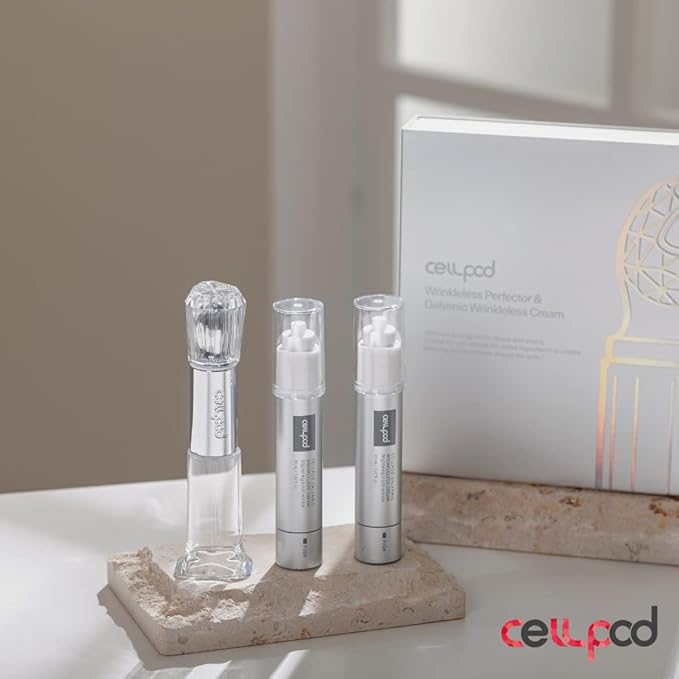 Wrinkleless Perfector & Galvanic Wrinkleless Cream - Galvanic Facial Vibration device with Eye Cream Cream 2 ea. (0.68 fl. oz. for each) - for Anti-Aging, Anti-Wrinkle, and Eye Brightening-VivaGrace Women