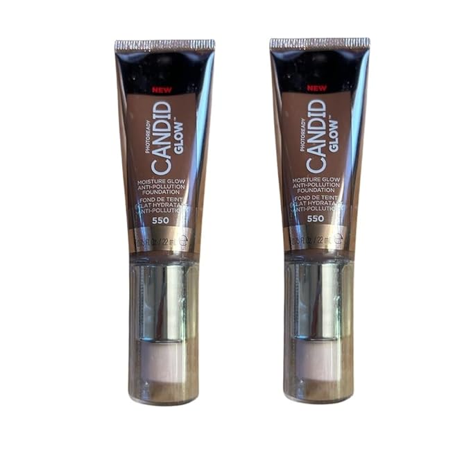 Pack of 2 Revlon Photoready Candid Glow Moisture Glow Anti-Pollution Foundation, Mocha 550-VivaGrace Women