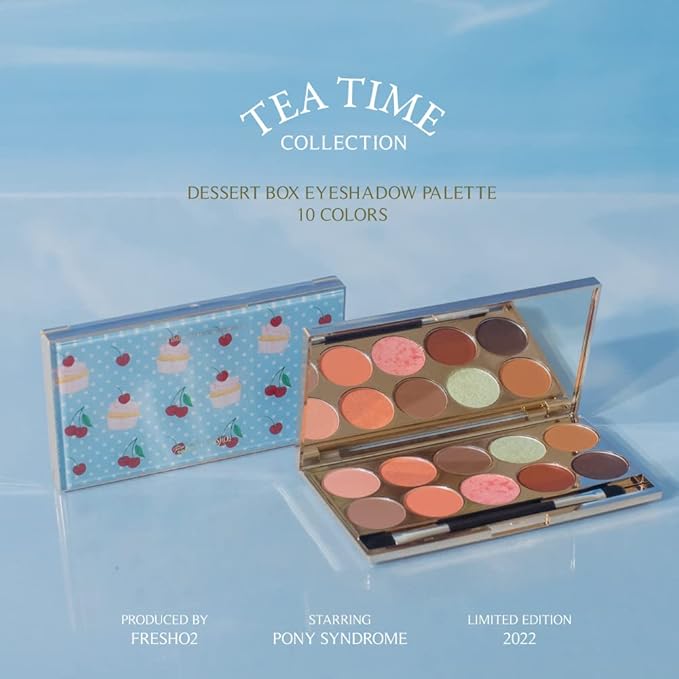 FreshO2 x Pony | Dessert Box Eyeshadow Palette |10 special colors| Made In Taiwan | Vegan Cruelty Free