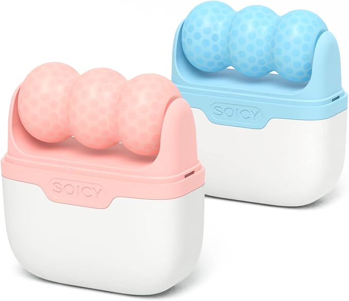 Ice Roller for Face with Gua Sha, Travel ice Roller Cold Therapy Tools, Cold Facial Ice Roller Massager for Eye Puffiness, Migraine, TMJ Pain Relief & Minor Injury (Pink)-VivaGrace Women