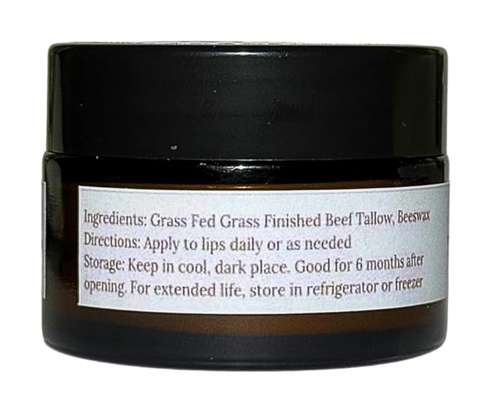 100% Grass Fed Grass Finished Beef Tallow and Beeswax Lip Balm, Face Moisturizer, Body Balm, for Oily, Dry, Sensitive Skin, USA Made-VivaGrace Women
