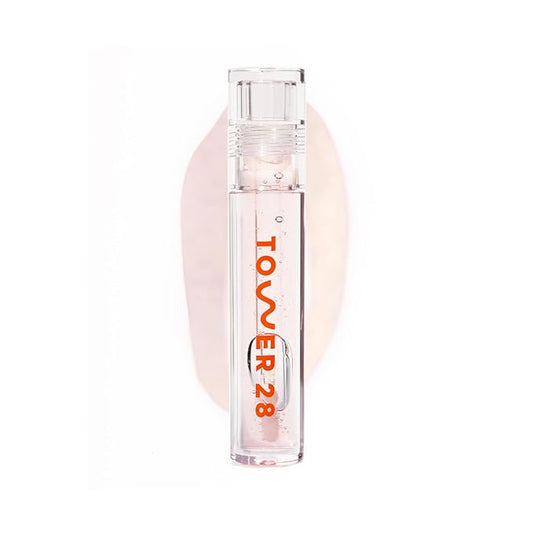 Tower 28 ShineOn Lip Jelly, CHILL | Non-Sticky, Vegan Lip Gloss in Clear | Moisturizing Apricot and Raspberry Seed Oil | Clean, Cruelty Free-VivaGrace Women