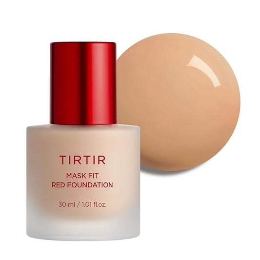 TIRTIR Mask Fit Red FoundationㅣLong Lasting Flawless Coverage, Energy Essence, Lightweight, Hydrating, Pore-Blurring, Breathable Satin Finish, Makeup, Radiant Skin, #27C Cool Beige, 1.01 Fl Oz-VivaGrace Women