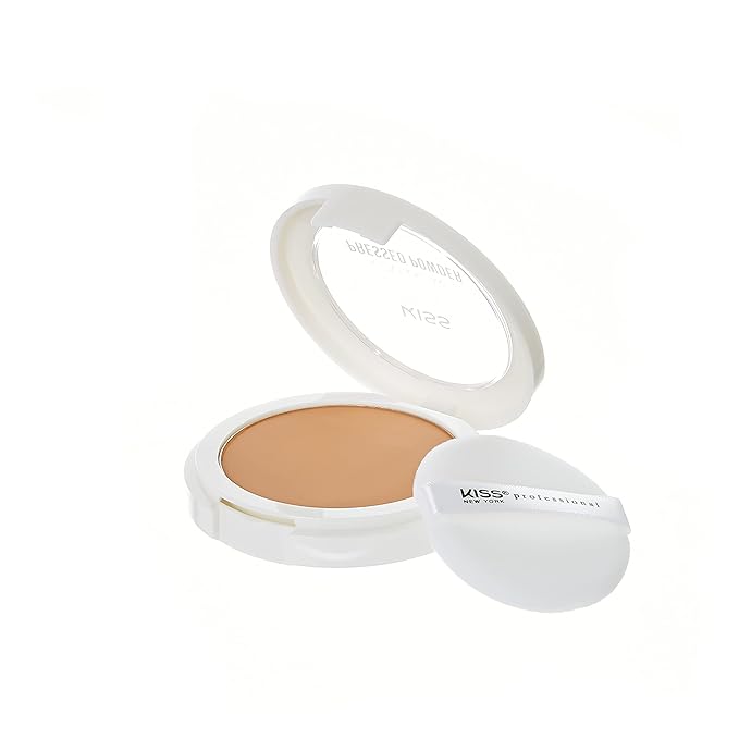 KISS Cover and Care Acne Control Pressed Powder Shine Free Face Light Weight Makeup Setting Powder - APP340 (Caramel)-VivaGrace Women
