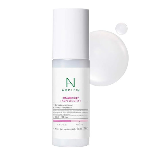 CORÉANA AMPLE:N Ceramide Shot Ampoule Mist - Hydrating Face Spray to Strengthen Skin Barrier – Moisturizing and Skin Repairing Face Ampoule Mist to Restore Vitality, 2.7 fl.oz.-VivaGrace Women