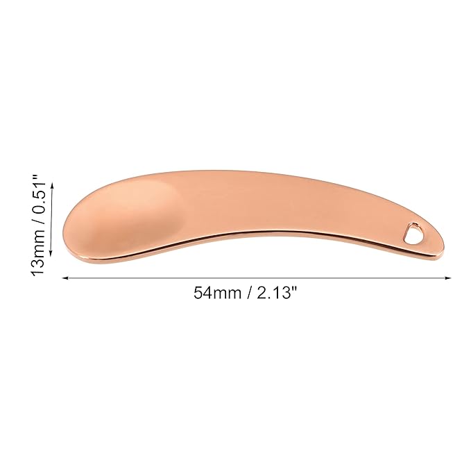 VOCOSTE 4 Pcs Makeup Spatula Mini Spoon, Eye Cream Massage Sticks Beauty Scoop, for Facial Cosmetic Face Cream, Moon Shape 2.13"x0.51", Rose Gold Tone-VivaGrace Women