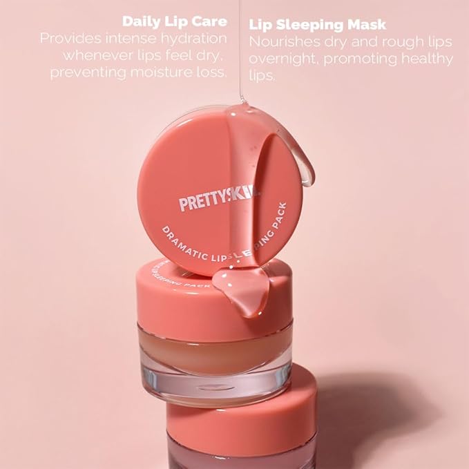PS.PRETTYSKIN Korean Vegan Lip Sleeping Pack for Intense Hydration | Nourish Dry Lips with Glossy Finish 9g (Dreamy Grapefruit)-VivaGrace Women