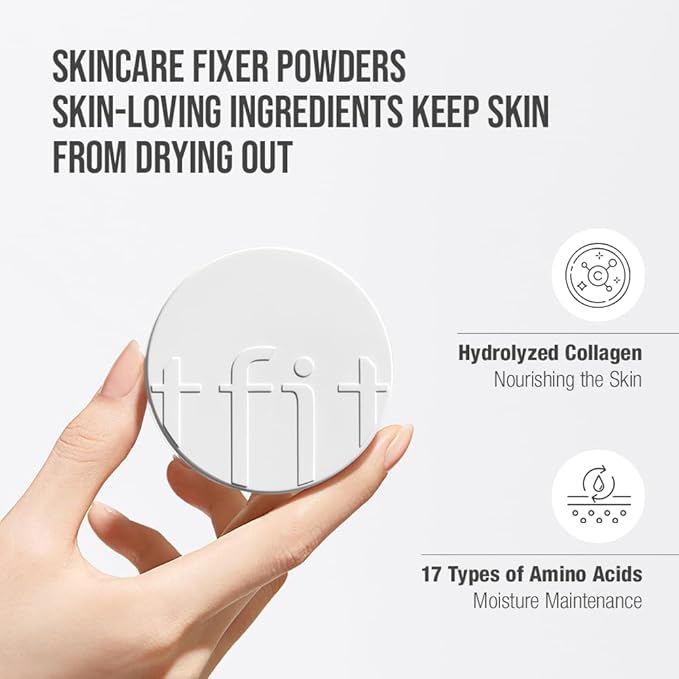 Translucent Set Finishing Powder - Sebum Control Face Loose Powder, Matte & Silky Finish, Lightweight, Long-lasting, Korean Makeup, 0.24 Oz. (01 White, 0.24 Oz.)-VivaGrace Women