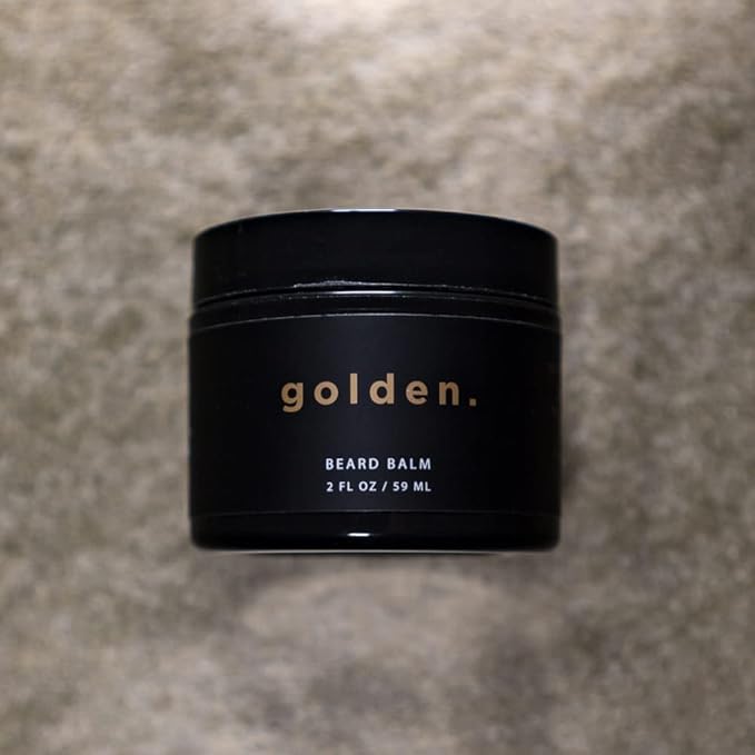 Golden Grooming Co. Beard Balm for Men - Strengthens & Softens Beards and Mustaches - Adds Shine & Tames Flyaway Hair, Beard Styling Balm with Argan Oil - Peppermint Scent - 2 Ounce-VivaGrace Women