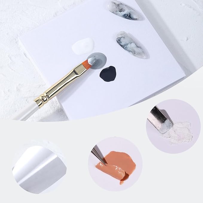 100Pcs Nail Art Polish Palette Paper Disposable Makeup Nail Gel Mixing Palette Papers Portable Waterproof Resin Nail Art Drawing Palette Tool Nail Supplies Home Salon-VivaGrace Women