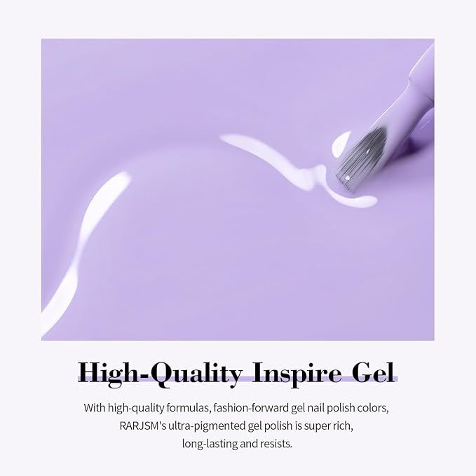 RARJSM Light Purple Gel Nail Polish Pastel Purple Gel Polish 1PCS 15ML Lavender GelNailPolish Soak off U V Curing Required Nail Art Starter Manicure Salon DIY at Home