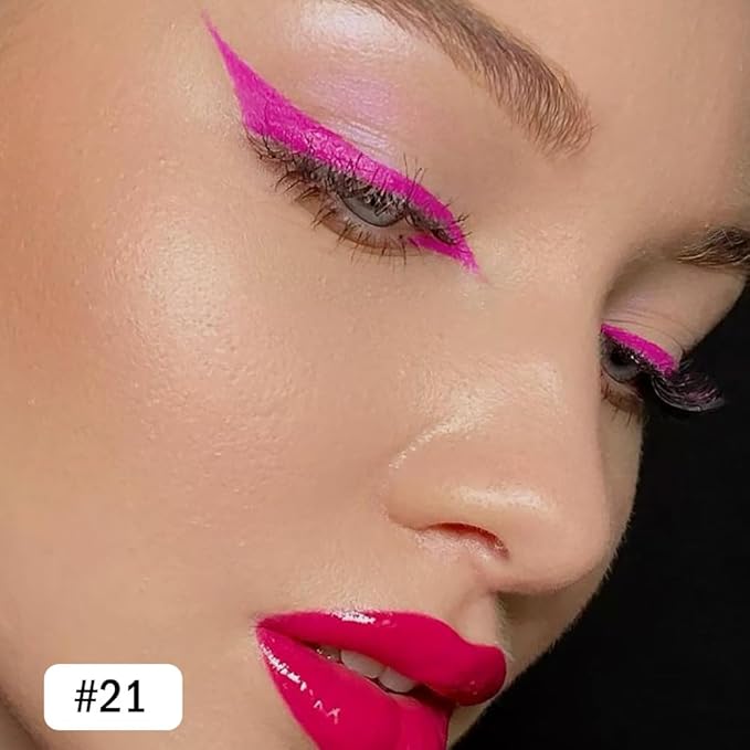 evpct Rose Red Gel Eyeliner Pencil for Women Waterline Waterproof Smudge Proof Eye Makeup Liners, Red Mascara Eye Liner Gel Liner Eyeliner with Sharpener delineador de ojos contra el agua 21
