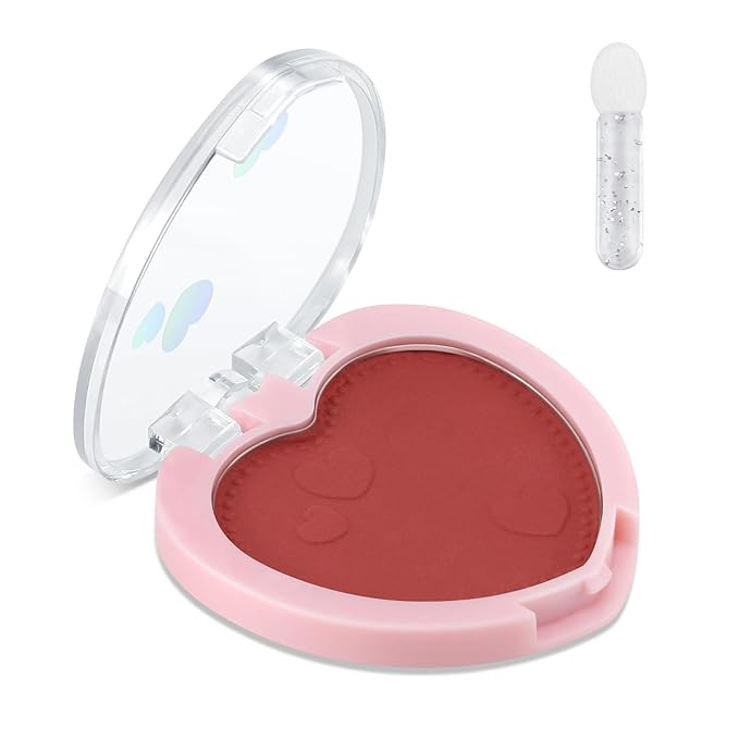 Boobeen Powder Blush Matte Pressed Blush Palette, Highly Pigmented Cream Pink Blusher for Cheeks, Blusher Compact Powder Makeup Lightweight Easily Blends, Single Color Rouge Powder-VivaGrace Women
