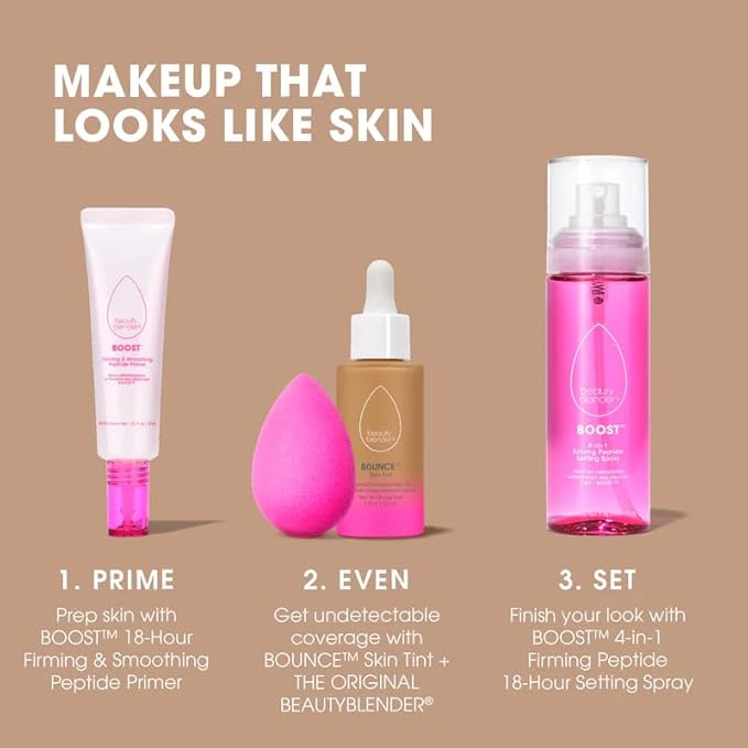 Beautyblender 12-Hour Always on Radiant Skin Tint, Breathable Serum Foundation Stays Put for All Day Long Wear, Infused with Hyaluronic Acid & Niacinamide, Medium 1-VivaGrace Women
