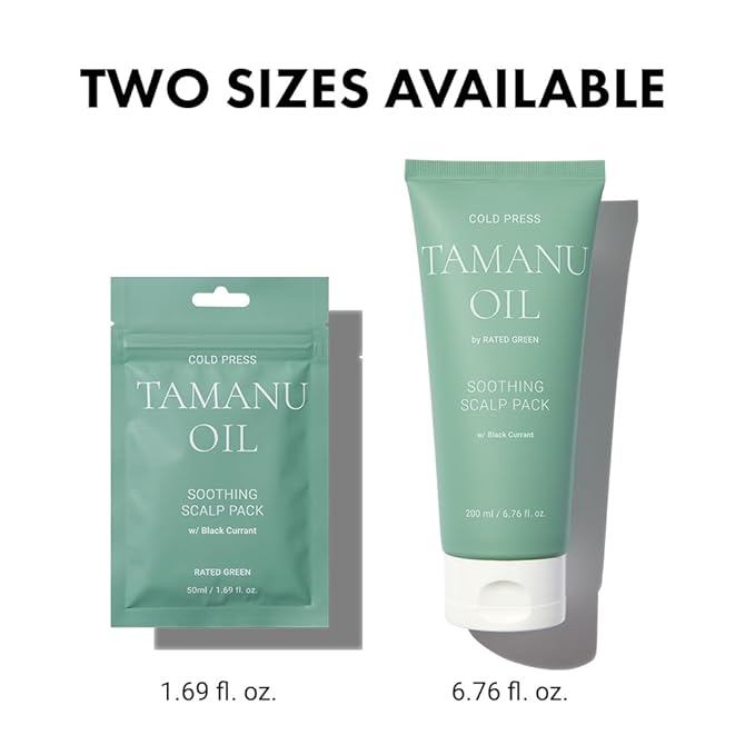 RATED GREEN Cold Press Tamanu Oil Soothing Scalp Pack w. Black Currant | Organic Tamanu Oil, Turmeric | Deep Relief Mask for Irritated Scalp | Silicone-Free, Korean Vegan Formula | 6.76 Fl. Oz-VivaGrace Women