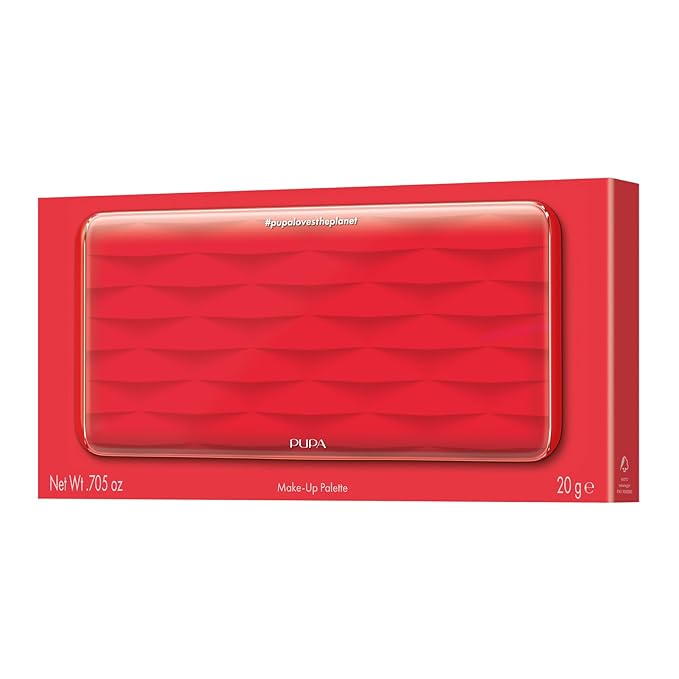 Pupa Milano Make-Up Palette L, 002 Red, 0.71 oz - 18 Pan Eyeshadow and Blush Palette, Matte, Shimmer, Metallic Finishes - Blendable Velvety Texture Blush Powder - Talc-Free - Eco-Friendly Packaging-VivaGrace Women