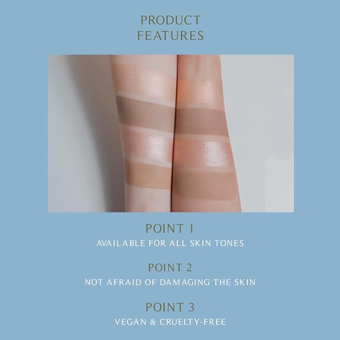 FreshO2 x Pony | Lemon tart multi-use Palette | 2 shades of highlight and 2 shades of contour| Delicate pearl like shimmer, super smooth | Made In Taiwan | Vegan Cruelty Free-VivaGrace Women