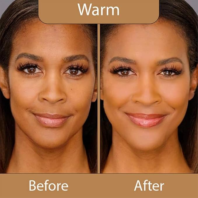 LUMINESS Silk Airbrush Spray Foundation & Buffing Brush Kit – Full Coverage Foundation & Dual-Sided Buffing Brush - Buildable Coverage, Anti-Aging Formula Hydrates & Moisturizes (Shade - Warm)-VivaGrace Women